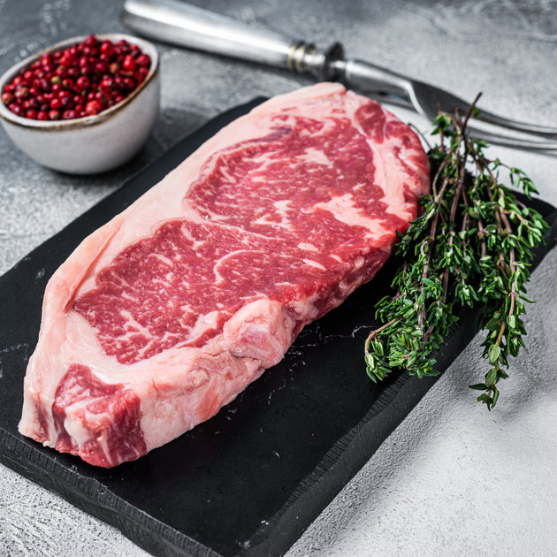 Black Angus Grass Fed Beef Striploin Steak 250g | FRESHCO